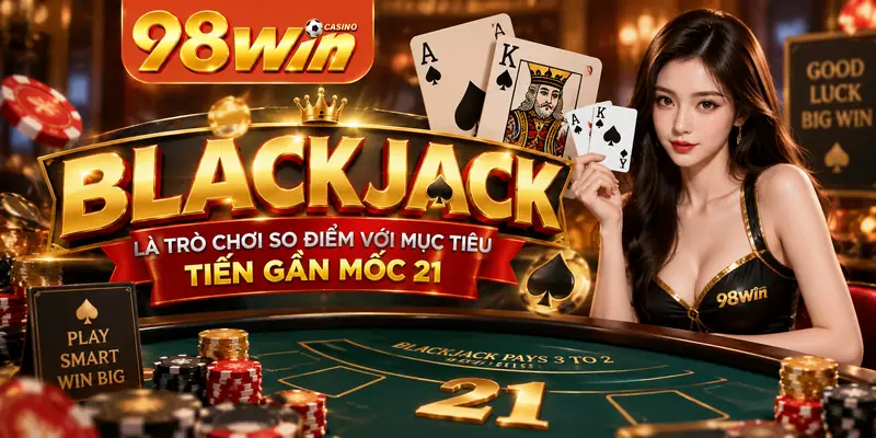 Blackjack là trò chơi so điểm với mục tiêu tiến gần mốc 21