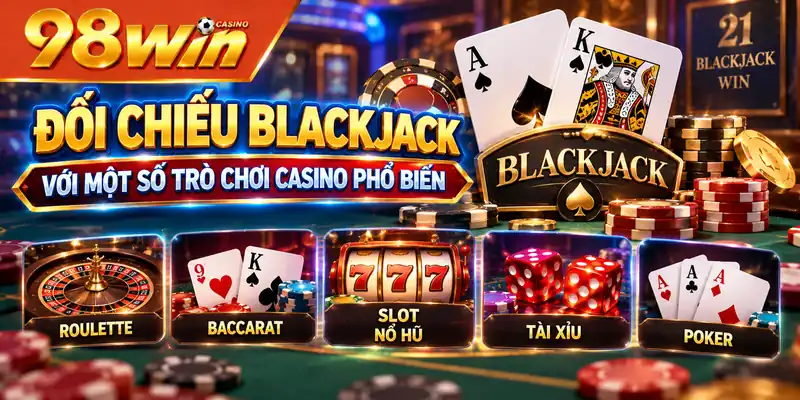 Đối chiếu Blackjack với một số trò chơi casino phổ biến