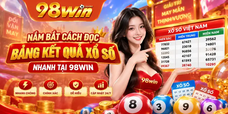 Nắm bắt cách đọc bảng kết quả xổ số nhanh tại 98WIN