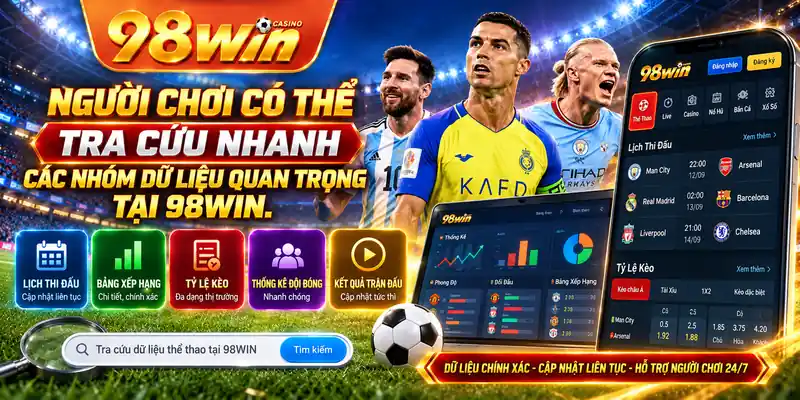 Người chơi có thể tra cứu nhanh các nhóm dữ liệu quan trọng tại 98WIN.